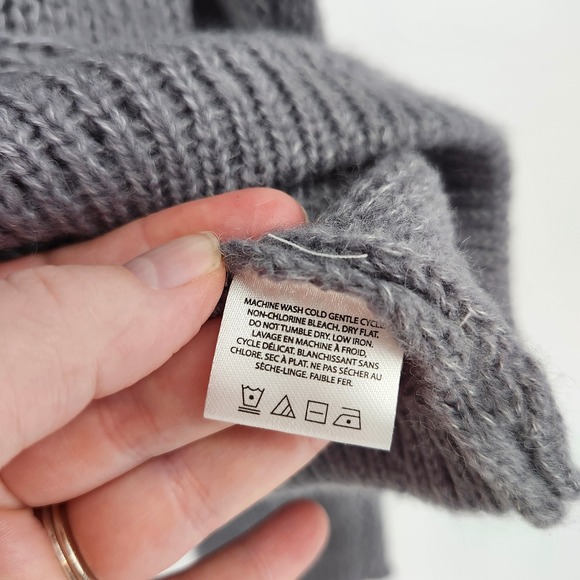 NIA Grey‎ Wool Blend Knit Cardigan Womens Plus Size Scandi Chic Maximalism Boxy - Picture 6 of 8